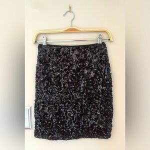 Women’s XS Maner Black Sequins Stretch Mini Skirt